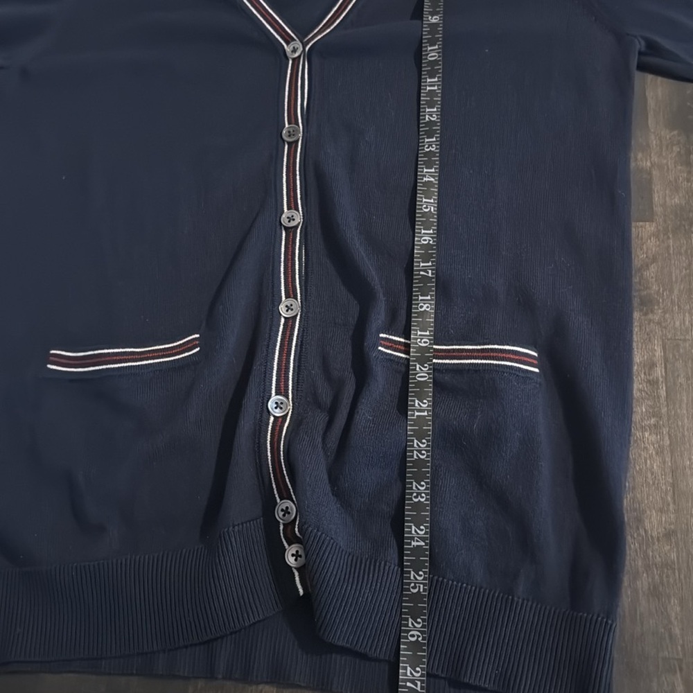 Guide Boat Navy Tipped Premium Cotton Cardigan Size Large NWT - Picture 5 of 5